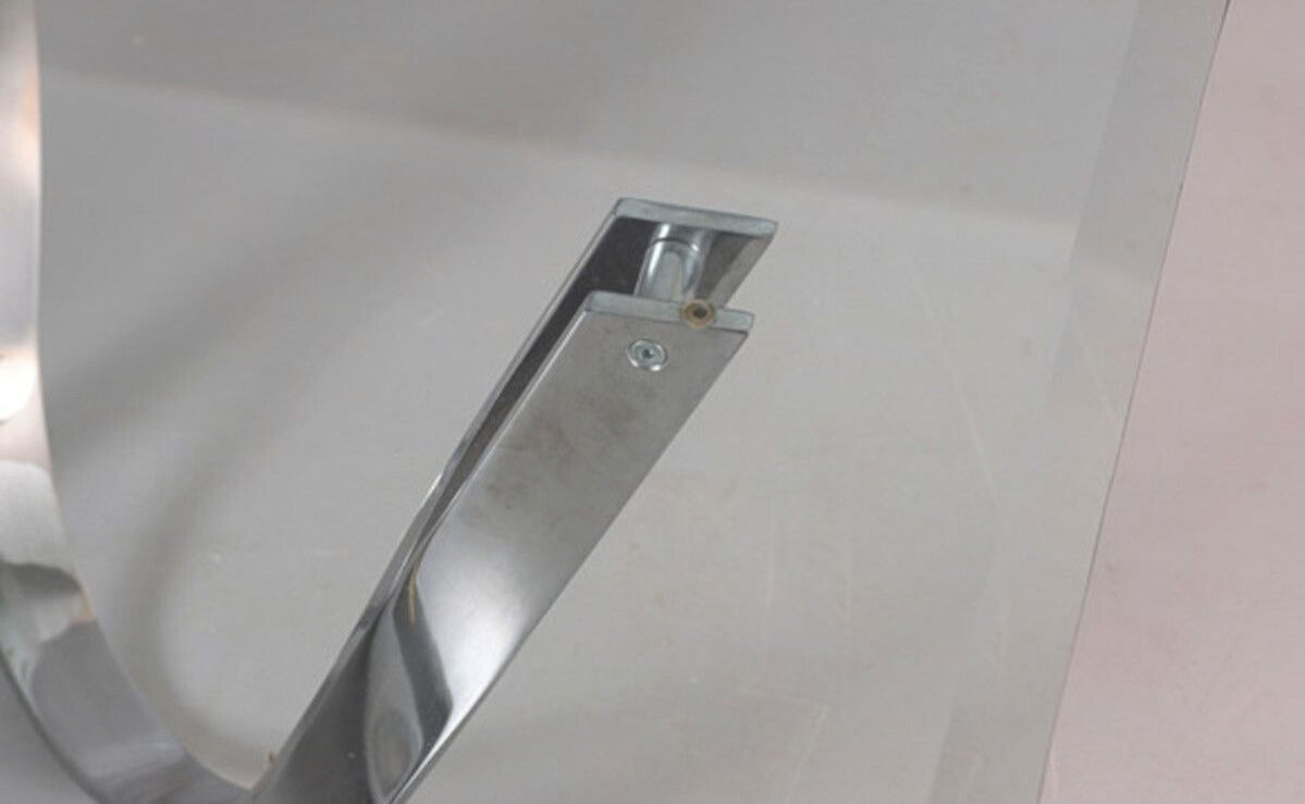 Table Basse Roger Sprunger pour Dunbar en Verre et Acier Chromé, Années 60
