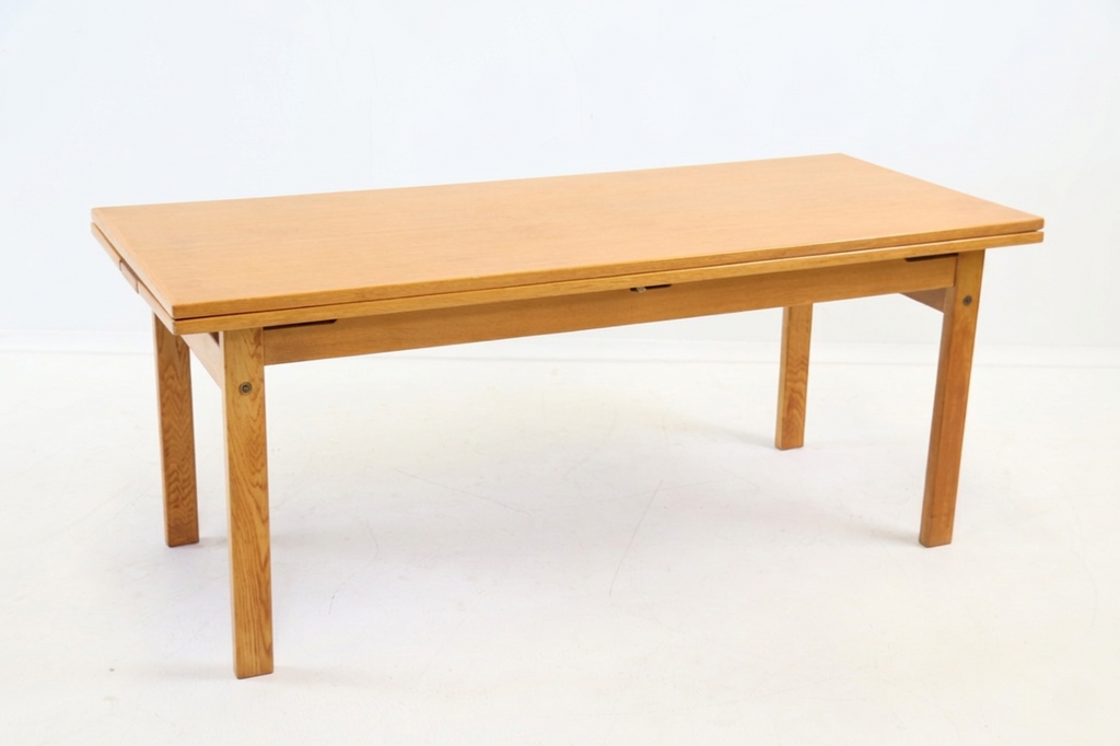 Table basse vintage Scandinave à abattants en chêne, années 1970
