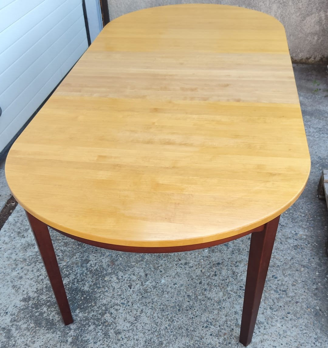 Table à manger Scandinave extensible attribuée à Hans Ehrlin pour Tranås - années 80