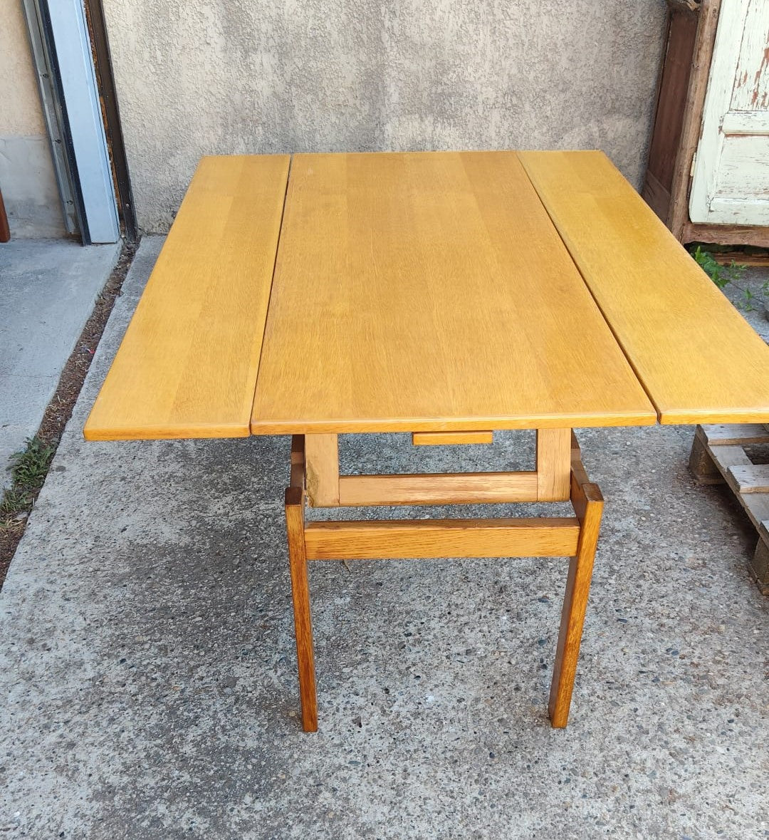 Table à manger modulable vintage Scandinave en chêne, années 1970