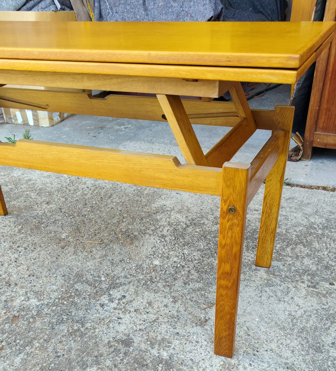 Table à manger modulable vintage Scandinave en chêne, années 1970
