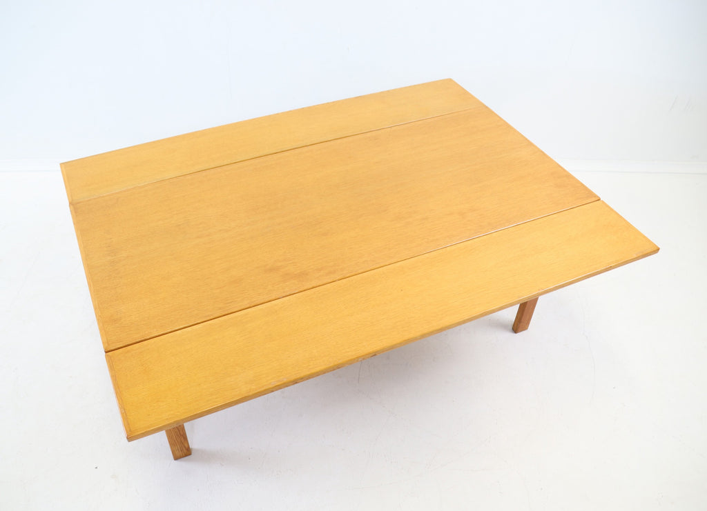 Table basse vintage Scandinave à abattants en chêne, années 1970