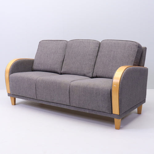 Canapé vintage Scandinave 3 places Art Déco en tissu gris – moitié du XXe siècle - Furniture 1960