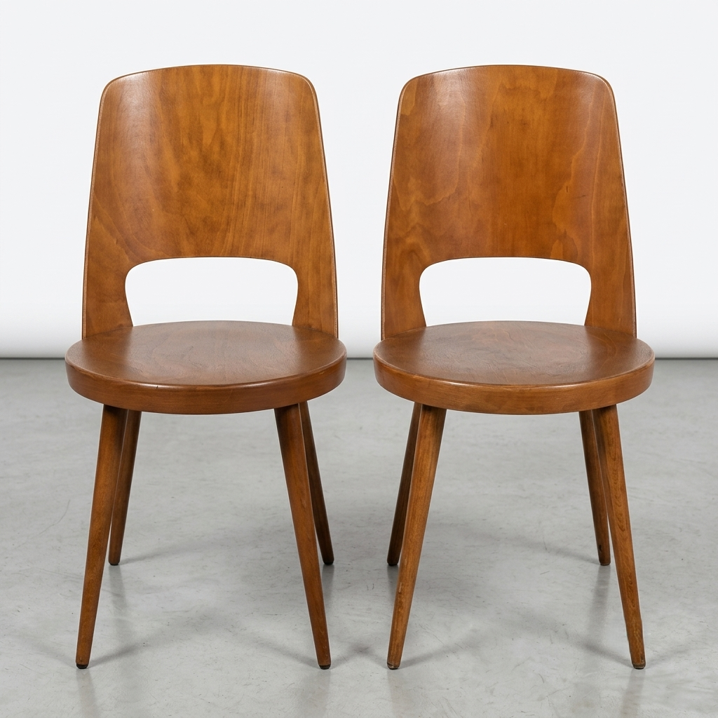 Chaise Baumann Mondor vintage en hêtre
