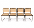 Lot de 4 chaises Cesca B32 noires Marcel Breuer, Italie