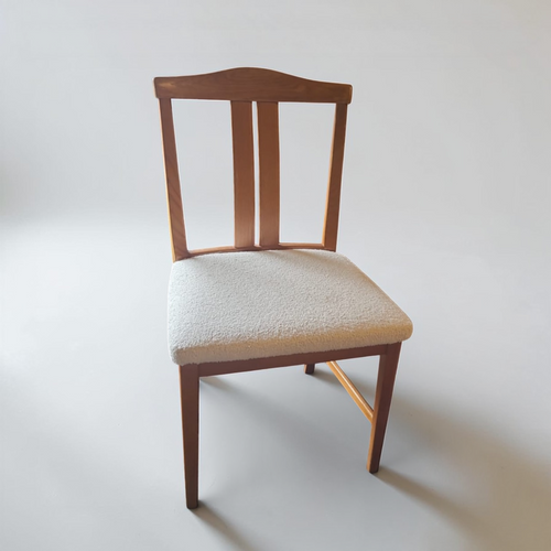 Chaise vintage imitation peau de mouton blanche Suède 1960 - Furniture 1960