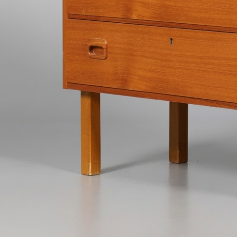 Commode vintage scandinave en teck à 4 tiroirs, Danemark années 70