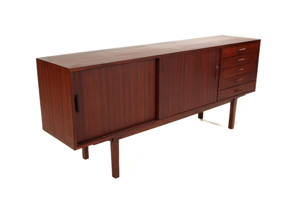 Enfilade vintage scandinave à 05 tiroirs et portes coulissantes – Dk, années 90 - Furniture 1960