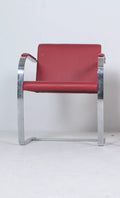 Fauteuil BRNO vintage en cuir rouge – attribué à Mies van der Rohe – Knoll Intl - Furniture 1960
