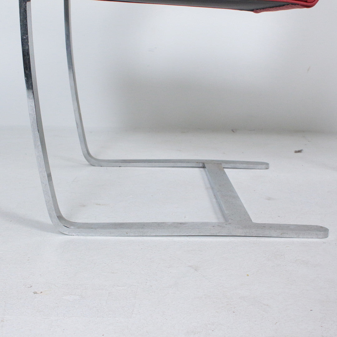 Fauteuil BRNO vintage en cuir rouge – attribué à Mies van der Rohe – Knoll Intl - Furniture 1960