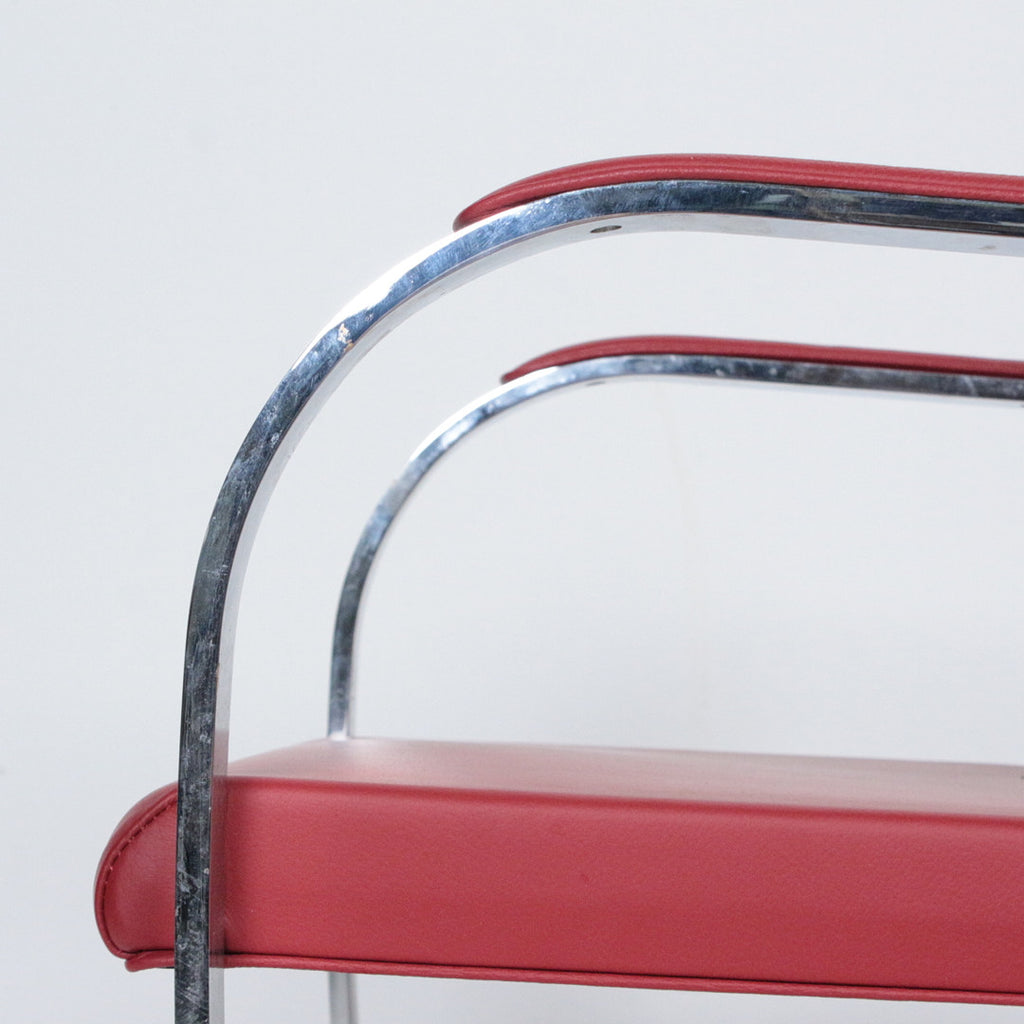 Fauteuil BRNO vintage en cuir rouge – attribué à Mies van der Rohe – Knoll Intl - Furniture 1960