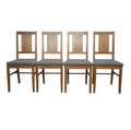 Lot 4 de chaises Brutalistes en chêne et tissu à carreaux, Danemark, années 1960 - Furniture 1960