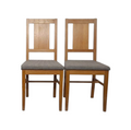 Lot de 2 chaises Brutalistes en chêne et tissu à carreaux, Danemark,1960 - Furniture 1960