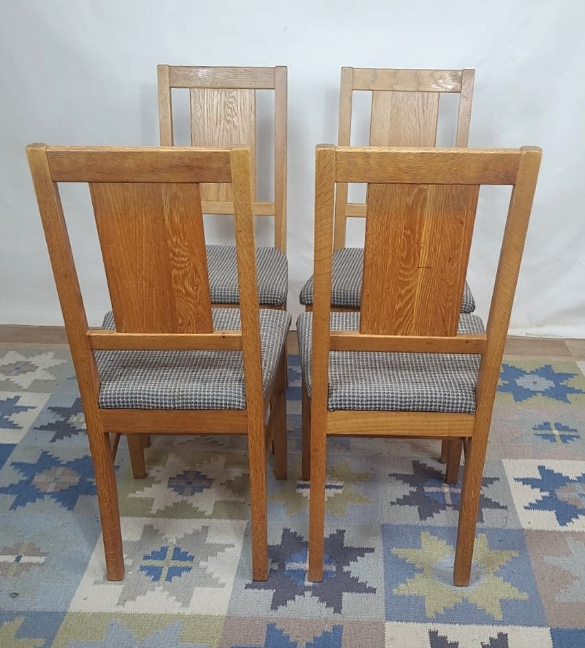 Lot de 2 chaises Brutalistes en chêne et tissu à carreaux, Danemark,1960 - Furniture 1960