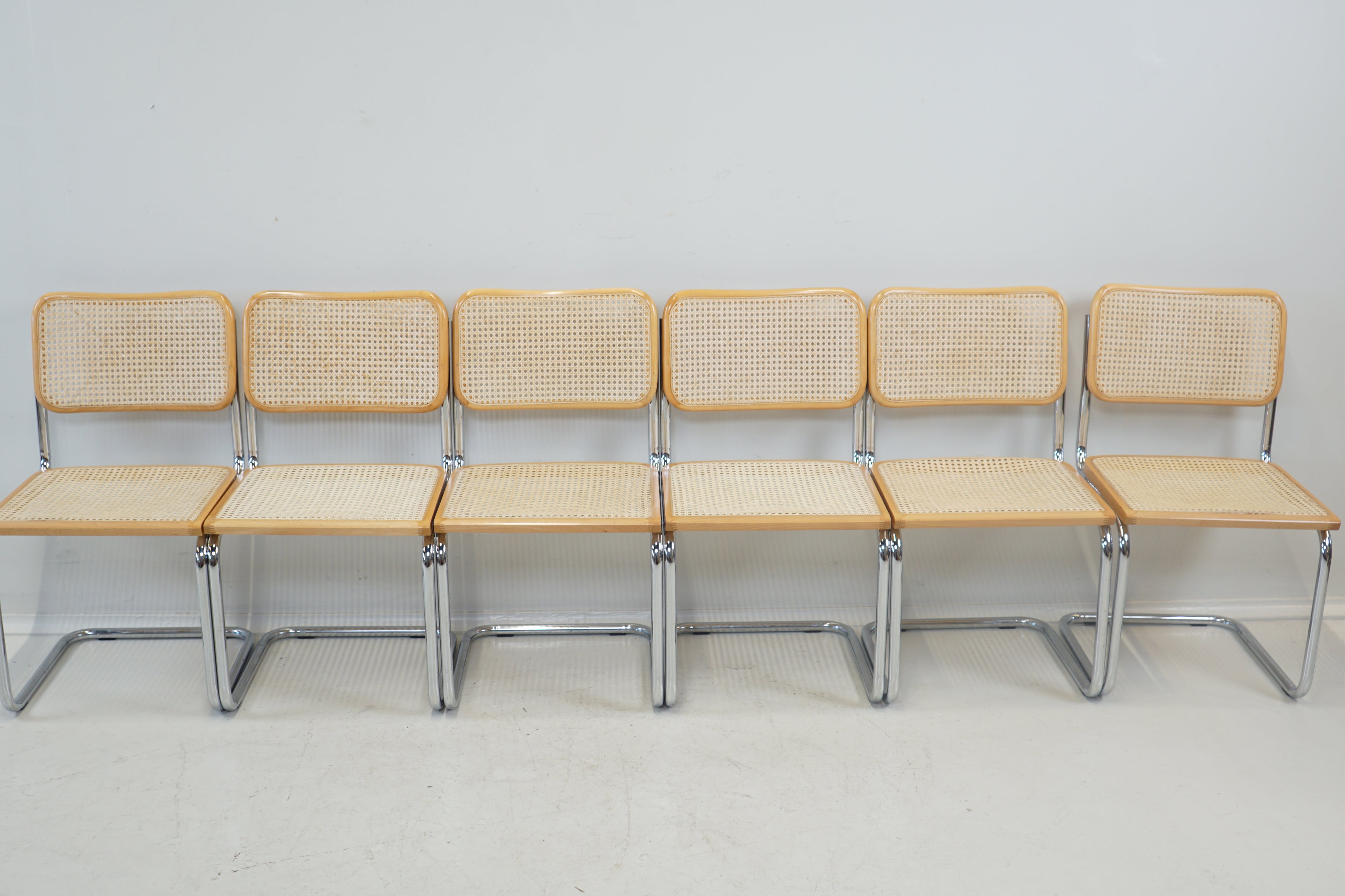 Lot de 6 Chaises Cesca B32  Marcel Breuer, Italie