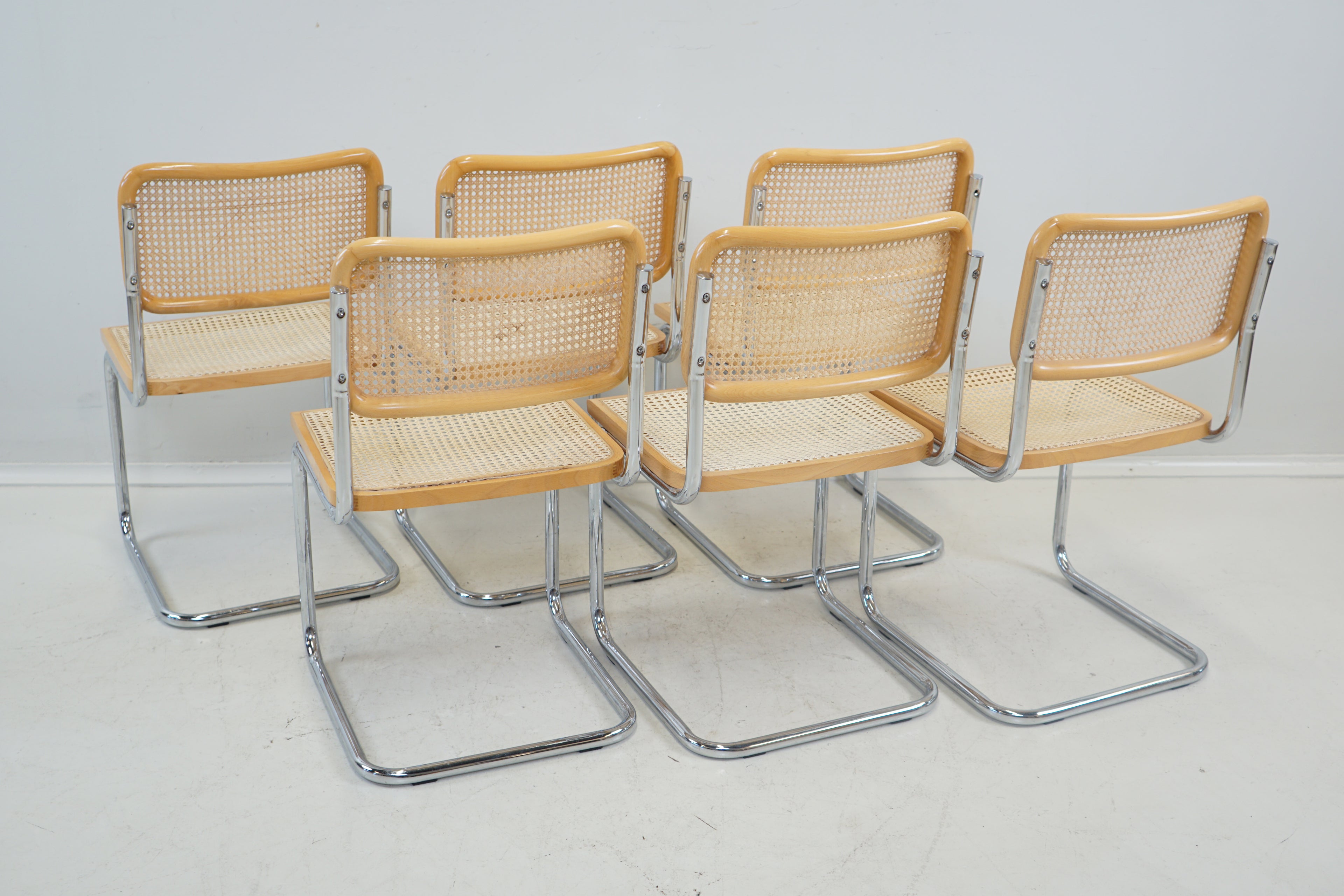 Lot de 6 Chaises Cesca B32  Marcel Breuer, Italie