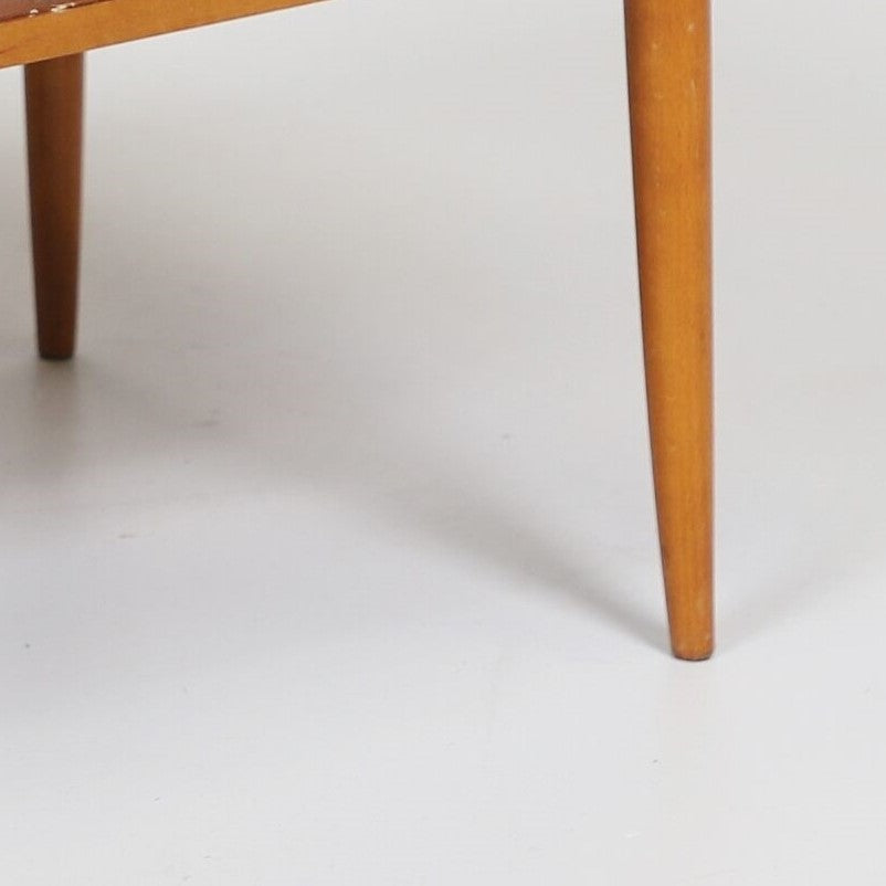 Table basse scandinave vintage en teck avec étagère tressée – années 60 - Furniture 1960